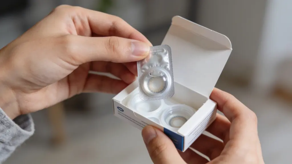 how to check the EXP date on a contact lens box