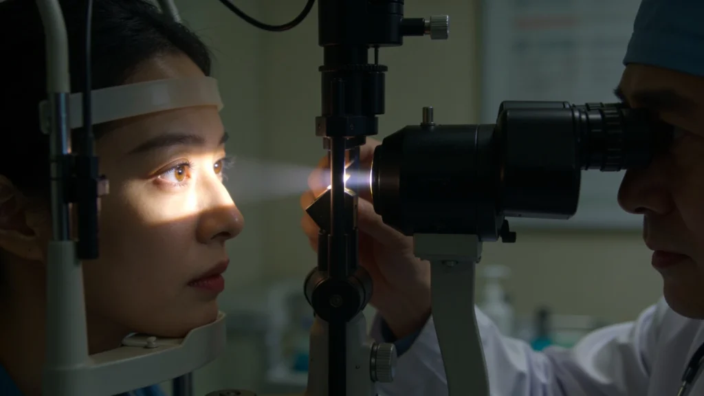 slit lamp eye exam after cataract surgery